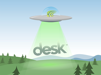 Desk integration in Crowdin crowdin desk illustration integation ufo vector