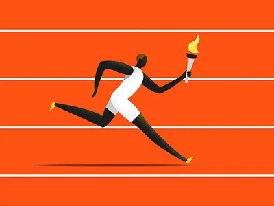 The Runner athlete character colors design dynamic google illustration material noise olympic runner sport