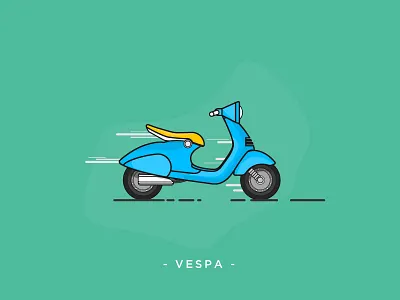 Vespa Illustration to practice shapes. flat icon illustration inspiration scooter illustration vector vespa