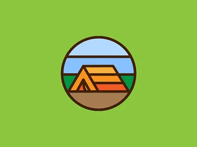 Camping Badge badge camp camping nature patch tent thickline