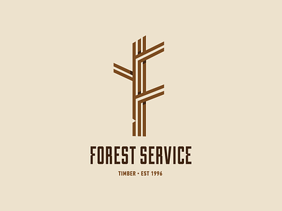 Logo for sawmill "Forest Service" branding f graphic design lettering logo sawmill tree vector