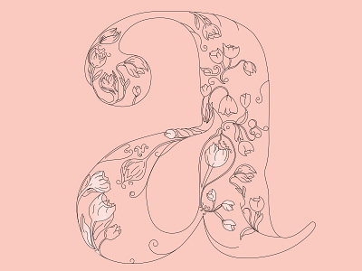 A-Sketch a experimental flowers illustration lettering