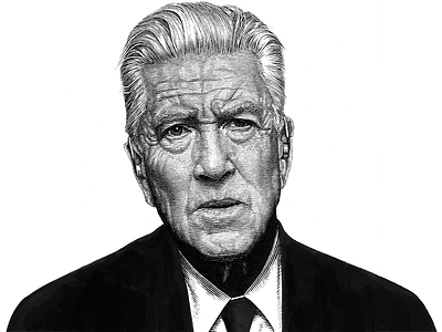 Gordon Cole david lynch line art pen ink twin peaks
