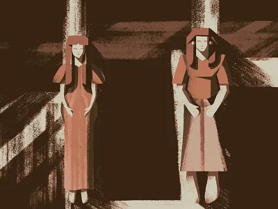 Maya And Merit Colour Test archaeology brown brush earth egyptian gouache maya merit museum sketch statue tomb