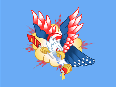 Merica' 4th of july america eagle illustration vector