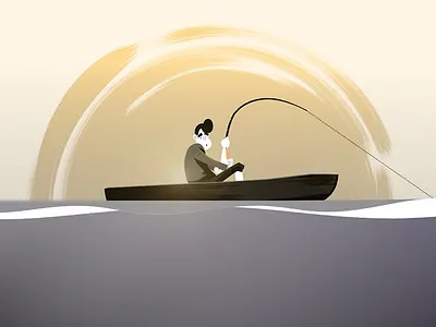 Fishin' Around after effects boat character character design duik fishing inverse kinematics photoshop rig rubberhose sea shark