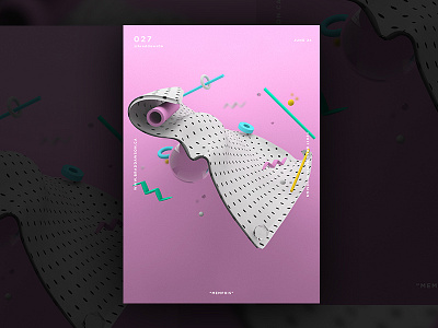 Memphis 3d 80s abstract c4d digital art geometry graphic design memphis pastel poster print typography