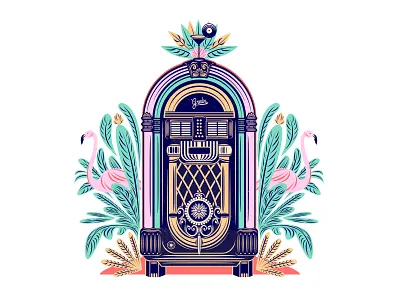 Jukebox mambo drink flamingo jukebox jungle record