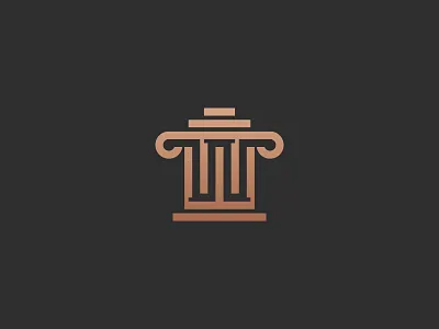 W + Pillar brand branding court identity illustration law legal logo minimal monogram pillar w
