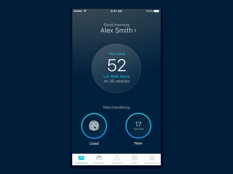 Dashboard to Merchandising Transition - Take 2 animation interaction ios mobile principle transition ux