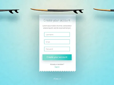 Daily UI #001 - Sign Up daily ui form modal sign up ui