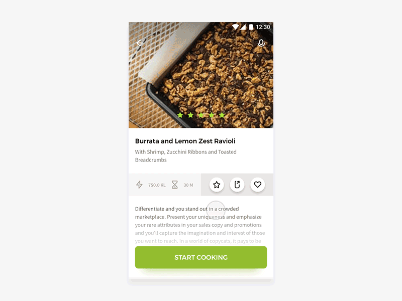 Parallax Scrolling Animation android animation cooking design green hello fresh interaction material design recipes simple ui