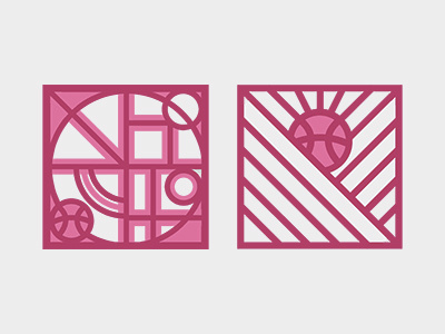 HELLO DRIBBBLE basketball collage debut dribbble hello logo logo mark mosaic sports sunrise