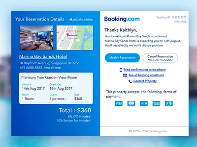 Daily UI #017: E-mail Receipt confirmation daily ui daily ui 017 email email receipt hotel booking receipt ui ux