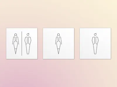 WC signs minimal signage