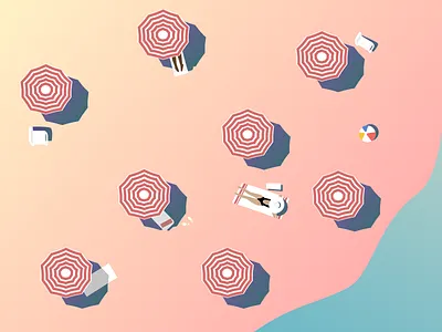 Beach Day ⛱ beach gradient graphic illustration summer sun umbrella