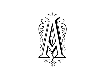 A a curlicue decorative letter lettering