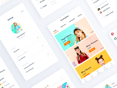 #13-Invisible-series-Fashion Social Network booking chat fashion girl hair interaction johnyvino micro principle salon ui ux