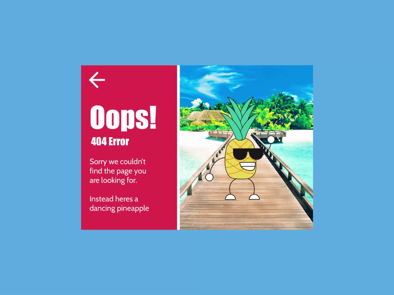 Daily UI #008 - 404 Page challenge daily dailyui dailyui008 gif motion principle sketch ui