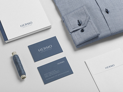 HERMO Shirt Manufacture / Rebrand / Stationery branding fashion lettering logo logotype packaging rebrand shirt stationery