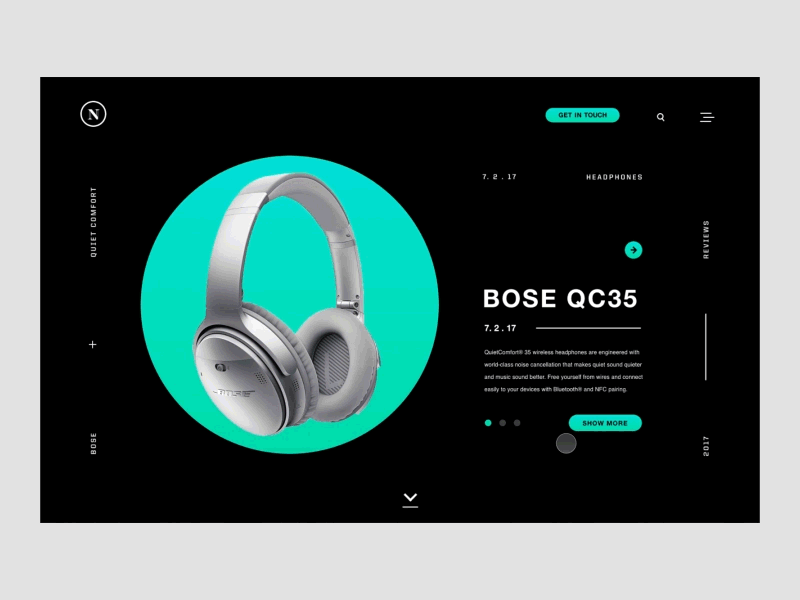 Create Store (UI Concept) clean design dynamic freelance fun gif headphones modern ui user interface watch website