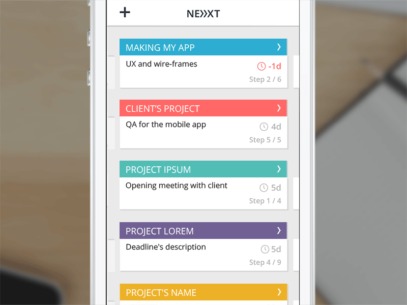 Next Deadline - app for managing projects deadline ios management mobile projects tasks to do to do list