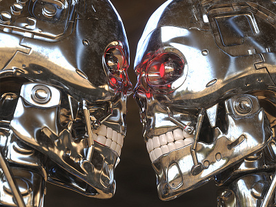 T800 staredown aggressive c4d cinema4d metal octane render robot scratch staredown t800 terminator worn