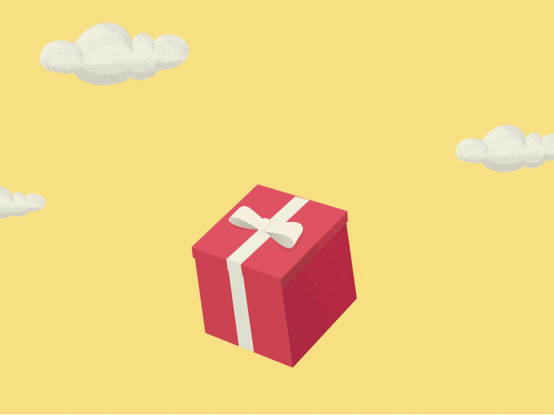 Dream gift animation dream fly gift girl illustration presents