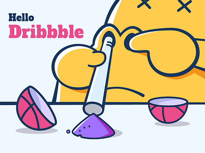 Hello Dribbble dribbble first hello illustration shot thanks ui