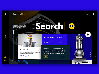 Hub answers big search blog blue concept hub question yellow