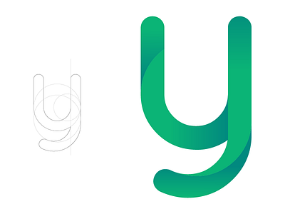 Letter y circle golden letter logo ratio y