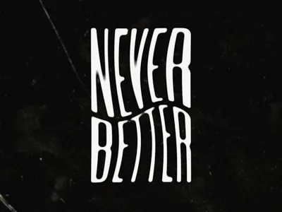 Never Better lettering texture type typography warp