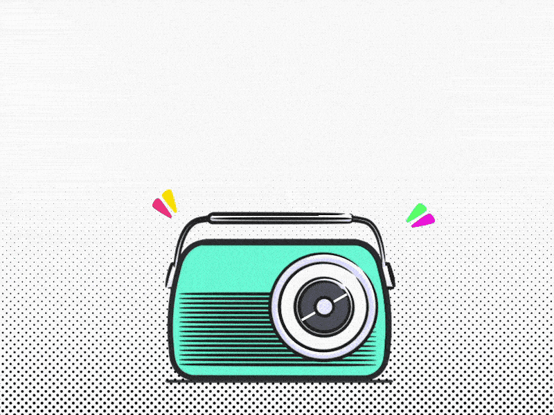 The Retro Radio 80s animation gif illustration radio retro turnaround