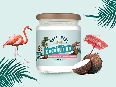 Chef Gang Coconut Oil brand identity branding coconut oil collages design logotype packaging studio lovelock