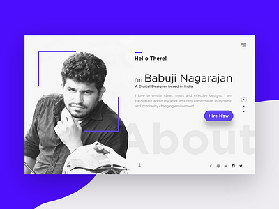 Designer Portfolio about black blue designer digital hire photography portfolio profile uiuxdesigner