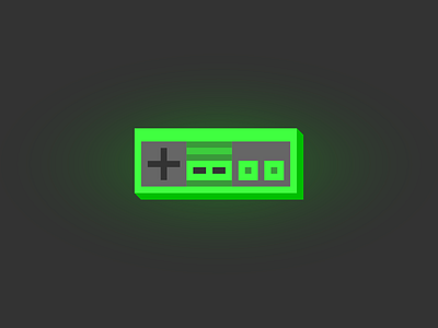 Glowing Nes Controller control pad controller glow glow in the dark nes night vision nintendo pixel art retro games