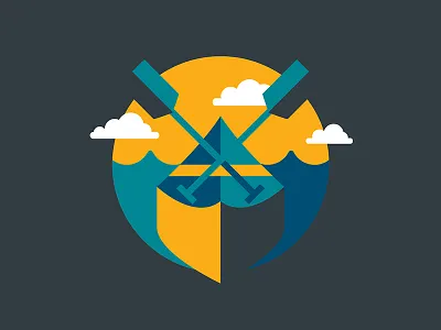 Paddle Craft Icon adventure canoe icons kayak mark outdoors paddling trail