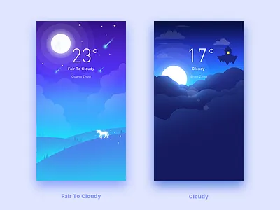 Weather UI app illustrator ui weather