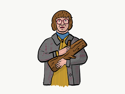 Log lady illustration inking log lady twin peaks