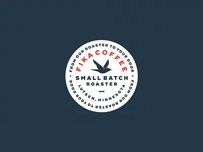 Fika bird brand coffee identity lockup logo print sticker