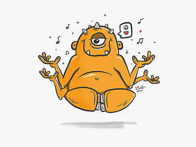 Namaste Monster character design funny illustration monster namaste peace yoga