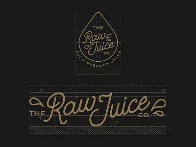 The Raw Juice Co - Grid branding copper food identity juice lettering logo typography whiskey and branding