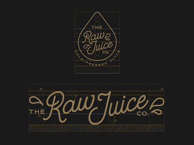 The Raw Juice Co - Grid branding copper food identity juice lettering logo typography whiskey and branding