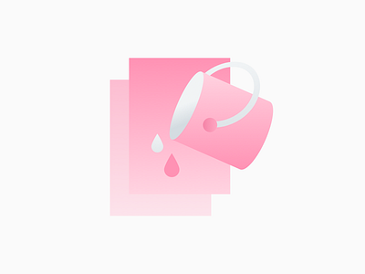 Hello Dribbble! bucket debut gradient illustration intro paint primerco shapes