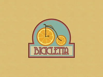 Bicicletta aperitivo bicycle cocktail drink logo orange