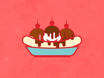 Solo Sundae banana cherry chocolate ice cream split strawberry vanilla