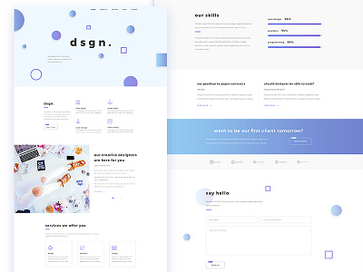 dsgn blue design geometric gradient landing photoshop template ui violet whitespace