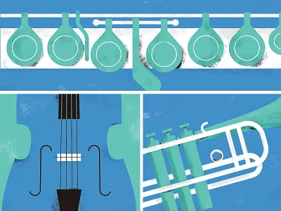 Concert Series flute illustration music orchestra symphony texture trumpet vector violin