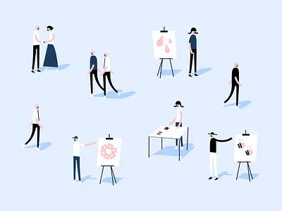 Projects Fair 🎡💻👨🏽‍💻 design flat illustration minimal people science fair uw blueprint uwaterloo vector