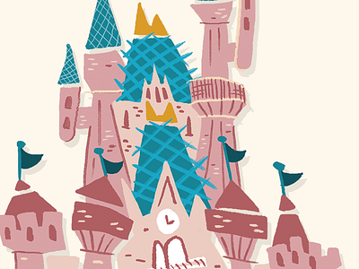 Sleeping Beauty Castle castle disney illustration pink princess sleeping beauty